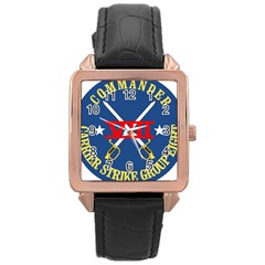 Carrier Strike Group 8 ???emblem Rose Gold Leather Watch  by abbeyz71