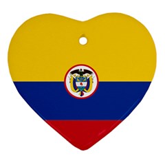Coat Of Arms Of The Colombian Navy Heart Ornament (two Sides) by abbeyz71