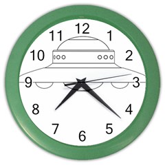 Alien Space Ufo Extraterrestrial Color Wall Clock by Wegoenart