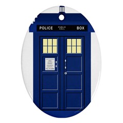 Tardis Doctor Who Time Travel Oval Ornament (two Sides) by Wegoenart