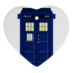 Tardis Doctor Who Time Travel Heart Ornament (two Sides)