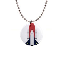 Planet Planets Rocket Shuttle 1  Button Necklace by Wegoenart