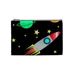 Planet Rocket Space Stars Cosmetic Bag (medium) by Wegoenart