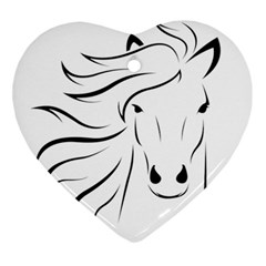 Animal Equine Face Horse Heart Ornament (two Sides)