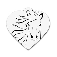 Animal Equine Face Horse Dog Tag Heart (two Sides)