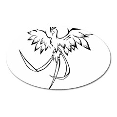 Phoenix Mythical Bird Animal Oval Magnet by Wegoenart