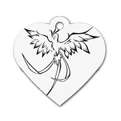 Phoenix Mythical Bird Animal Dog Tag Heart (two Sides)