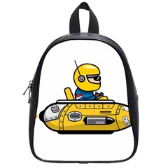 Cartoon Space Racer Galaxy Science School Bag (small) by Wegoenart