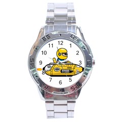 Cartoon Space Racer Galaxy Science Stainless Steel Analogue Watch by Wegoenart