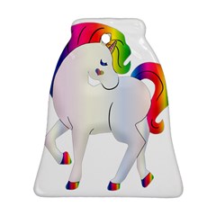 Rainbow Unicorn Unicorn Heart Bell Ornament (two Sides) by Wegoenart