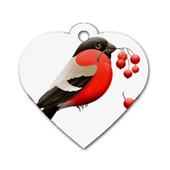 Red Robin Berry Red Berries Bird Dog Tag Heart (two Sides) by Wegoenart