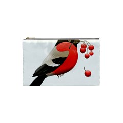 Red Robin Berry Red Berries Bird Cosmetic Bag (small) by Wegoenart