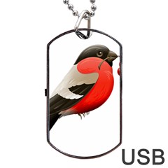 Red Robin Berry Red Berries Bird Dog Tag Usb Flash (one Side) by Wegoenart