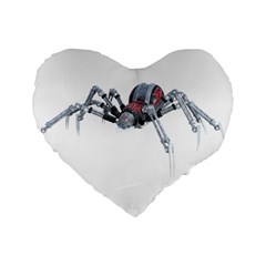 Spider Arachnid Animal Robot Standard 16  Premium Heart Shape Cushions by Wegoenart