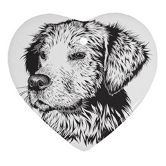 Dog Animal Domestic Animal Doggie Ornament (heart) by Wegoenart