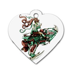 Furry Rocket Spaceship Fairy Dog Tag Heart (two Sides)