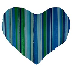 Painted Stripe Large 19  Premium Heart Shape Cushions by dressshop