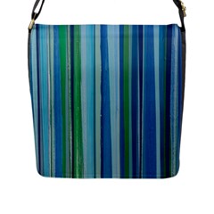 Painted Stripe Flap Closure Messenger Bag (l) by dressshop