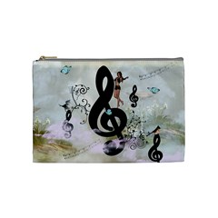 Dancing On A Clef Cosmetic Bag (medium) by FantasyWorld7