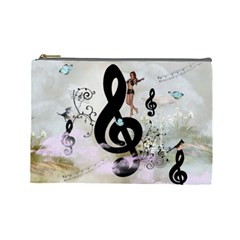 Dancing On A Clef Cosmetic Bag (large) by FantasyWorld7