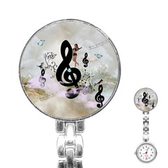 Dancing On A Clef Stainless Steel Nurses Watch by FantasyWorld7