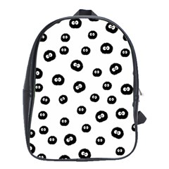 Totoro - Soot Sprites Pattern School Bag (xl) by Valentinaart