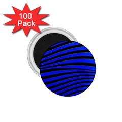 Black And Blue Linear Abstract Print 1 75  Magnets (100 Pack)  by dflcprintsclothing