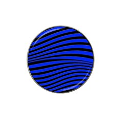 Black And Blue Linear Abstract Print Hat Clip Ball Marker