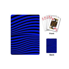 Black And Blue Linear Abstract Print Playing Cards (mini) by dflcprintsclothing