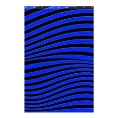 Black And Blue Linear Abstract Print Shower Curtain 48  X 72  (small)  by dflcprintsclothing