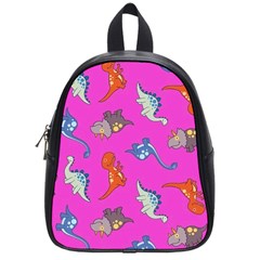 Dinosaurs - Fuchsia School Bag (small) by WensdaiAmbrose
