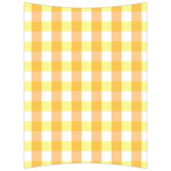 Gingham Duo Orange On Yellow Back Support Cushion by retrotoomoderndesigns