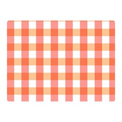 Gingham Duo Red On Orange Double Sided Flano Blanket (mini)  by retrotoomoderndesigns