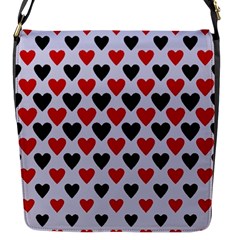 Red & White Hearts- Lilac Blue Flap Closure Messenger Bag (s) by WensdaiAmbrose