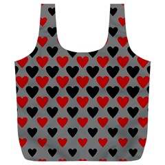 Red & Black Hearts - Grey Full Print Recycle Bag (xl) by WensdaiAmbrose