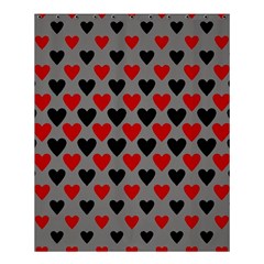 Red & Black Hearts - Grey Shower Curtain 60  X 72  (medium)  by WensdaiAmbrose