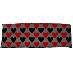 Red & Black Hearts - Grey Body Pillow Case Dakimakura (two Sides) by WensdaiAmbrose