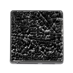 Black And White Grunge Cracked Abstract Print Memory Card Reader (square 5 Slot)