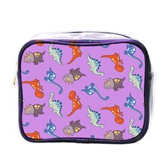 Dinosaurs - Violet Mini Toiletries Bag (one Side) by WensdaiAmbrose