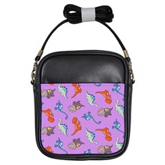 Dinosaurs - Violet Girls Sling Bag by WensdaiAmbrose