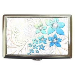 Flowers Background Leaf Leaves Blue Cigarette Money Case by Mariart