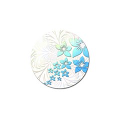 Flowers Background Leaf Leaves Blue Golf Ball Marker (10 Pack)