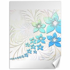 Flowers Background Leaf Leaves Blue Canvas 36  X 48 