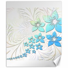 Flowers Background Leaf Leaves Blue Canvas 8  X 10 