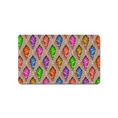 Abstract Background Colorful Leaves Magnet (name Card) by Alisyart