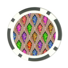 Abstract Background Colorful Leaves Poker Chip Card Guard