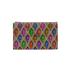 Abstract Background Colorful Leaves Cosmetic Bag (small) by Alisyart