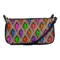 Abstract Background Colorful Leaves Shoulder Clutch Bag