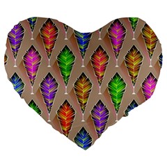 Abstract Background Colorful Leaves Large 19  Premium Heart Shape Cushions by Alisyart