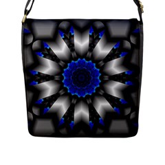 Kaleidoscope Abstract Round Flap Closure Messenger Bag (l) by Pakrebo